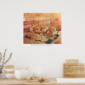 Franse romans en glas met Roos - van Gogh Poster (Keuken)