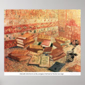 Franse romans en glas met Roos - van Gogh Poster (Voorkant)