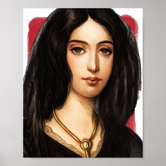 Franse romanschrijver George Sand illustratie Poster (Voorkant)