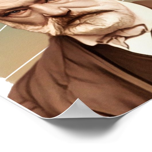 Franse romanschrijver Victor Hugo illustratie Poster (Hoek)