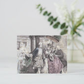 Franse Romantische Scene Faded  kleuren in Shabby Briefkaart (Staand voorkant)