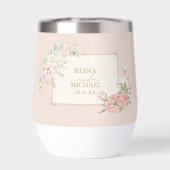 Franse Romantische Trouw Bloemrijke Frame Blush ID (Achterkant)