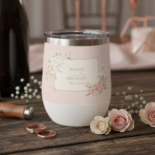 Franse Romantische Trouw Bloemrijke Frame Blush ID