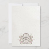 Franse romantische tuinboog monogram royale bruilo kaart (Achterkant)