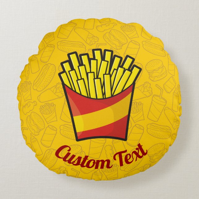 Franse Ronde Pillow Rond Kussen (Voorkant)