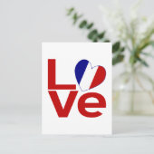 Franse Rood LIEFDE Briefkaart (Staand voorkant)