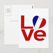 Franse Rood LIEFDE Briefkaart (Voorkant / Achterkant)