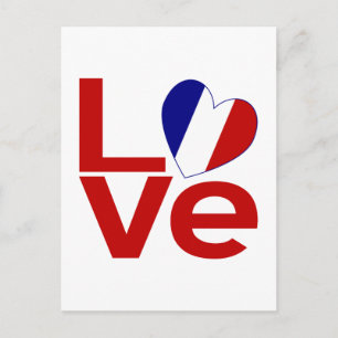 Franse Rood LIEFDE Briefkaart
