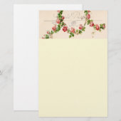 Franse roos briefpapier (Voorkant / Achterkant)