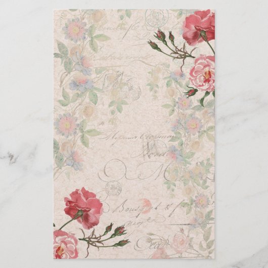 Franse Roos Passionflower Stationery Briefpapier (Voorkant)
