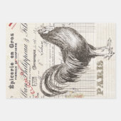 Franse Rooster Hen Receipt Ephemera ontkoppelde vo Inpakpapier Vel (Voorkant 3)