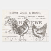 Franse Rooster Hen Receipt Ephemera ontkoppelde vo Inpakpapier Vel (Voorkant 2)