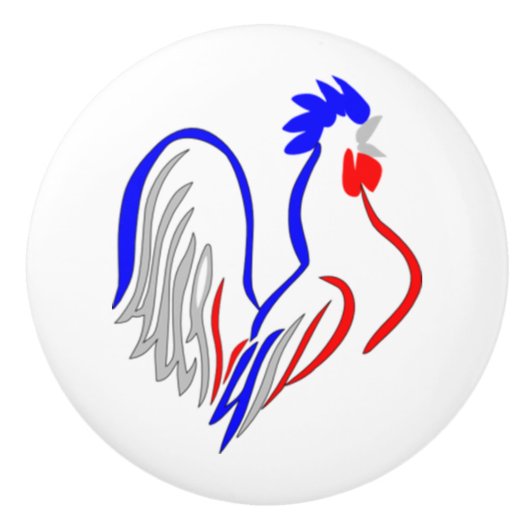 Franse Rooster Keramische Knop (Voorkant)