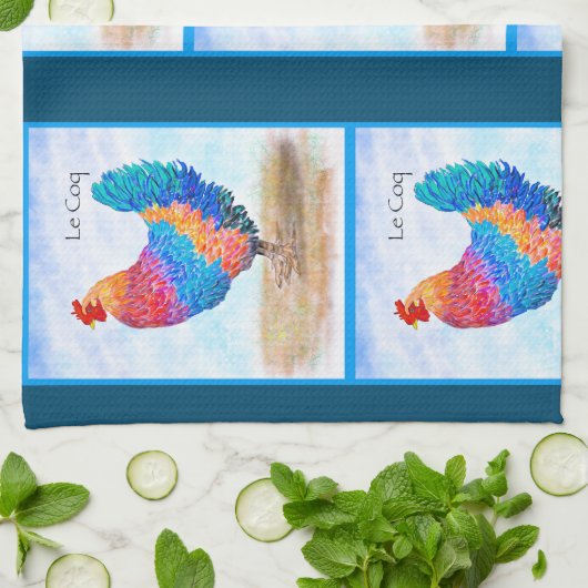 Franse Rooster Kitchen Towel Theedoek (Gevouwen)