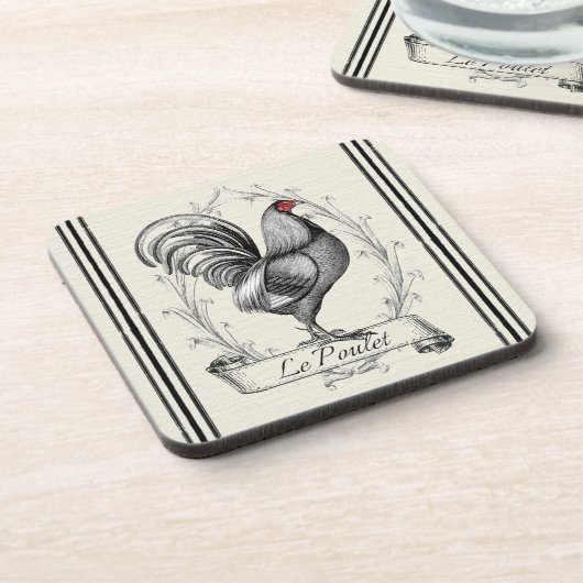 Franse Rooster Le Poulet Drankjes Onderzetter (Linkerzijde)