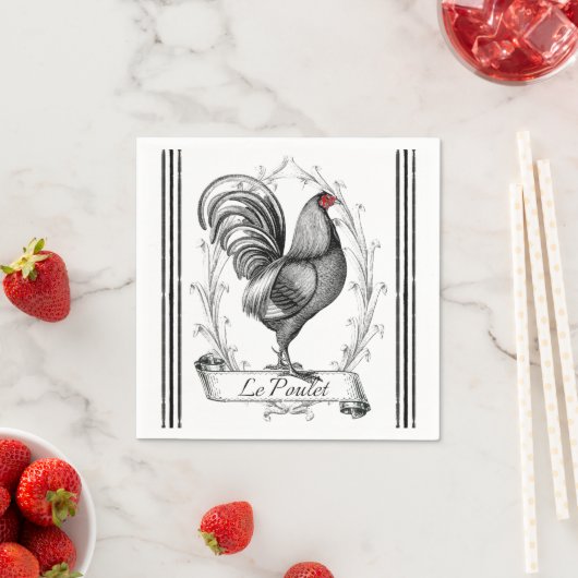 Franse Rooster Le Poulet Servetten (Insitu)