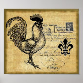  franse rooster op schoot poster (Voorkant)