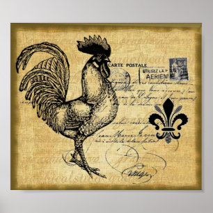  franse rooster op schoot poster