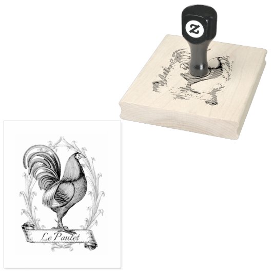  Franse Rooster Rubberstempel (Gestempeld)