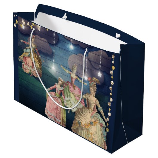 Franse royals dansend onder de lantaarns groot cadeauzakje (Achterkant Gekanteld)