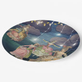 Franse royals dansend onder de lantaarns papieren bordje (Gekanteld)