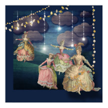 Franse royals dansend onder de lantaarns