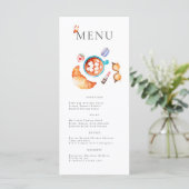 Franse Roze Boulangerie Croissant en Coffee Menu (Staand voorkant)