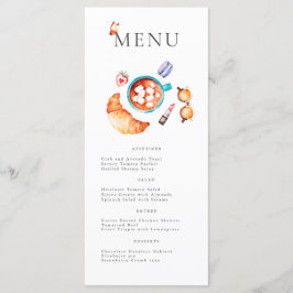 Franse Roze Boulangerie Croissant en Coffee Menu