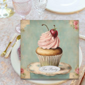  Franse roze cupcake verjaardagsfeestje Kaart