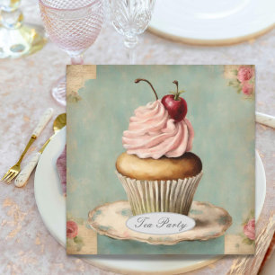  Franse roze cupcake verjaardagsfeestje Kaart