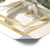 Franse Roze en Gouden Bloemen Peony Elegant Huweli Poster (Hoek)