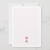 Franse roze  fiets Baby shower Kaart (Achterkant)