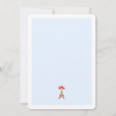 Franse roze  fiets Baby shower Kaart (Achterkant)