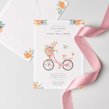 Franse roze fiets Baby shower