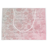 Franse  roze Floral Groot Cadeauzakje (Voorkant)