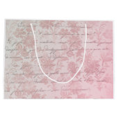 Franse  roze Floral Groot Cadeauzakje (Achterkant)