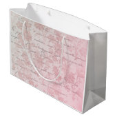 Franse  roze Floral Groot Cadeauzakje (Achterkant Gekanteld)