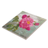 Franse roze keramische tegel tegeltje (Zijkant)