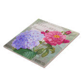 Franse Roze Purple Flowers Ceramic Tile Tegeltje (Zijkant)