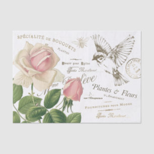  Franse roze roodbaard collage kraft Tissuepapier