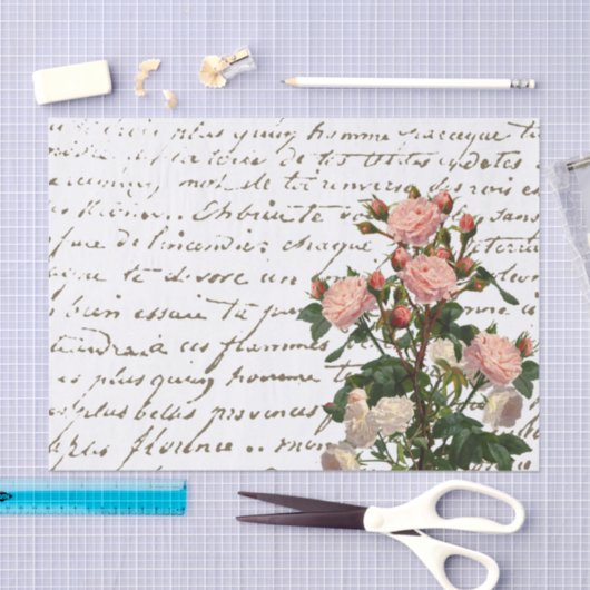 Franse roze roze roze rode  tissuepapier (Craft)