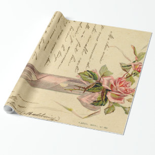  Franse roze rozen Cadeaupapier