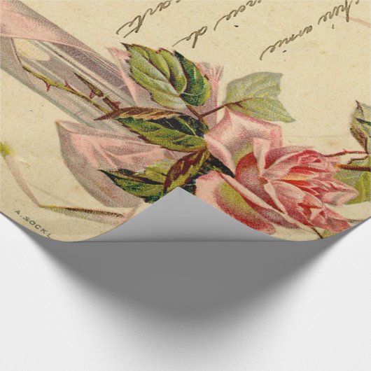  Franse roze rozen Cadeaupapier (Hoek)