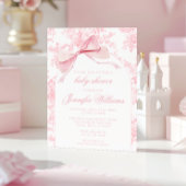 Franse Roze Toile Bloemen Bow Boho Baby Meisje Dou Kaart