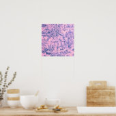 Franse Roze Toile Chinoiserie Rustieke Rococo Stij Poster (Keuken)