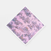 Franse Roze Toile de Jouy Chinoiserie Stijl Rustie Servet (Hoek)