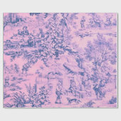 Franse Roze Toile Rococo Rustieke Stijl Decoupage Cadeaupapier (Vlak)
