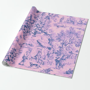 Franse Roze Toile Rococo Rustieke Stijl Decoupage Cadeaupapier