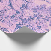 Franse Roze Toile Rococo Rustieke Stijl Decoupage Cadeaupapier (Hoek)