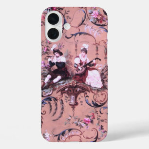Franse Roze Toile Victoriaans stijl Bloemen iPhone 16 Plus Hoesje